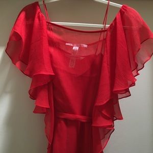 Diane Von Furstenberg Tops - Diane von Furstenberg red silk two piece top sz 2 Diane Von Furstenberg Tops - Diane von Furstenberg red silk two piece top sz 2